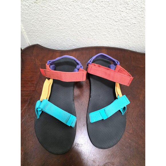Teva Men Colorful Adjustable Strap Hiking Sandals In Purple Red Yellow & Teal Si - Picture 2 of 10